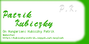 patrik kubiczky business card